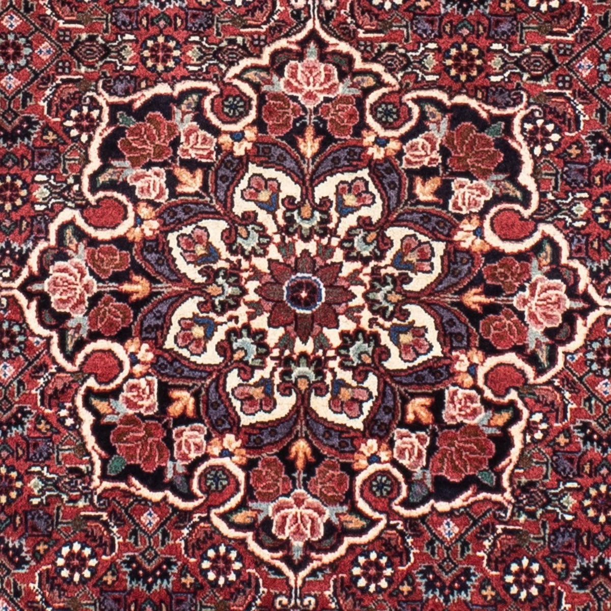 Tapis persan - Bidjar ronde  - 100 x 100 cm - rouge foncé