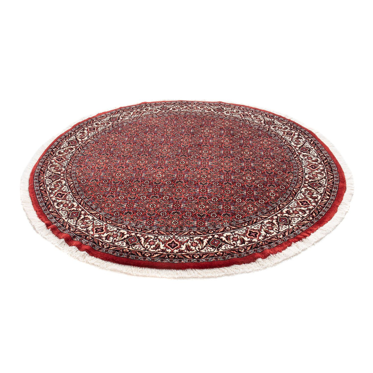 Tapis persan - Bidjar ronde - 150 x 150 cm - rouge foncé