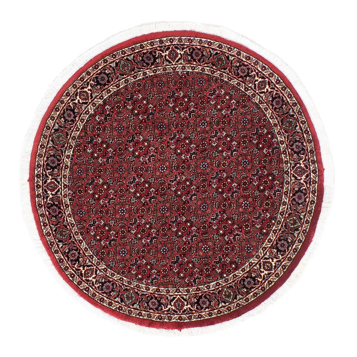 Tapis persan - Bidjar ronde  - 105 x 105 cm - rouge foncé