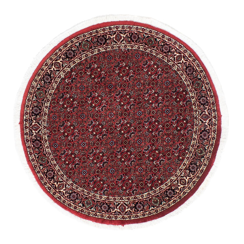 Tapis persan - Bidjar ronde  - 105 x 105 cm - rouge foncé