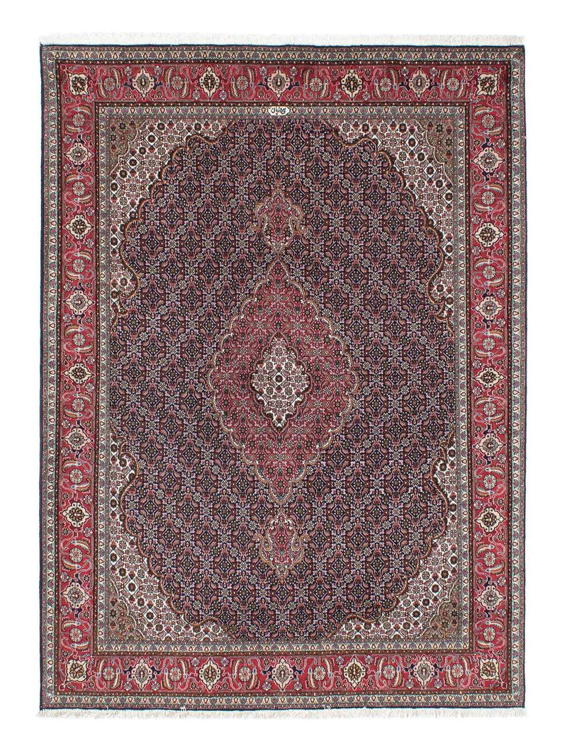 Tapis persan - Tabriz - 208 x 146 cm - bleu foncé