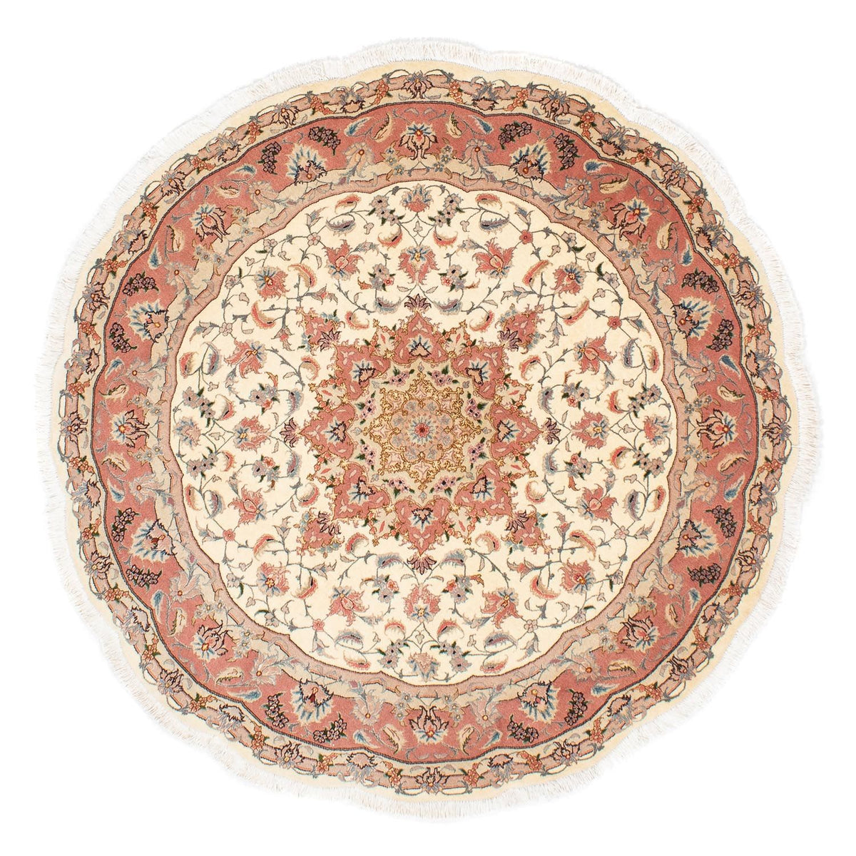 Tapis persan - Tabriz - Royal ronde - 150 x 150 cm - beige