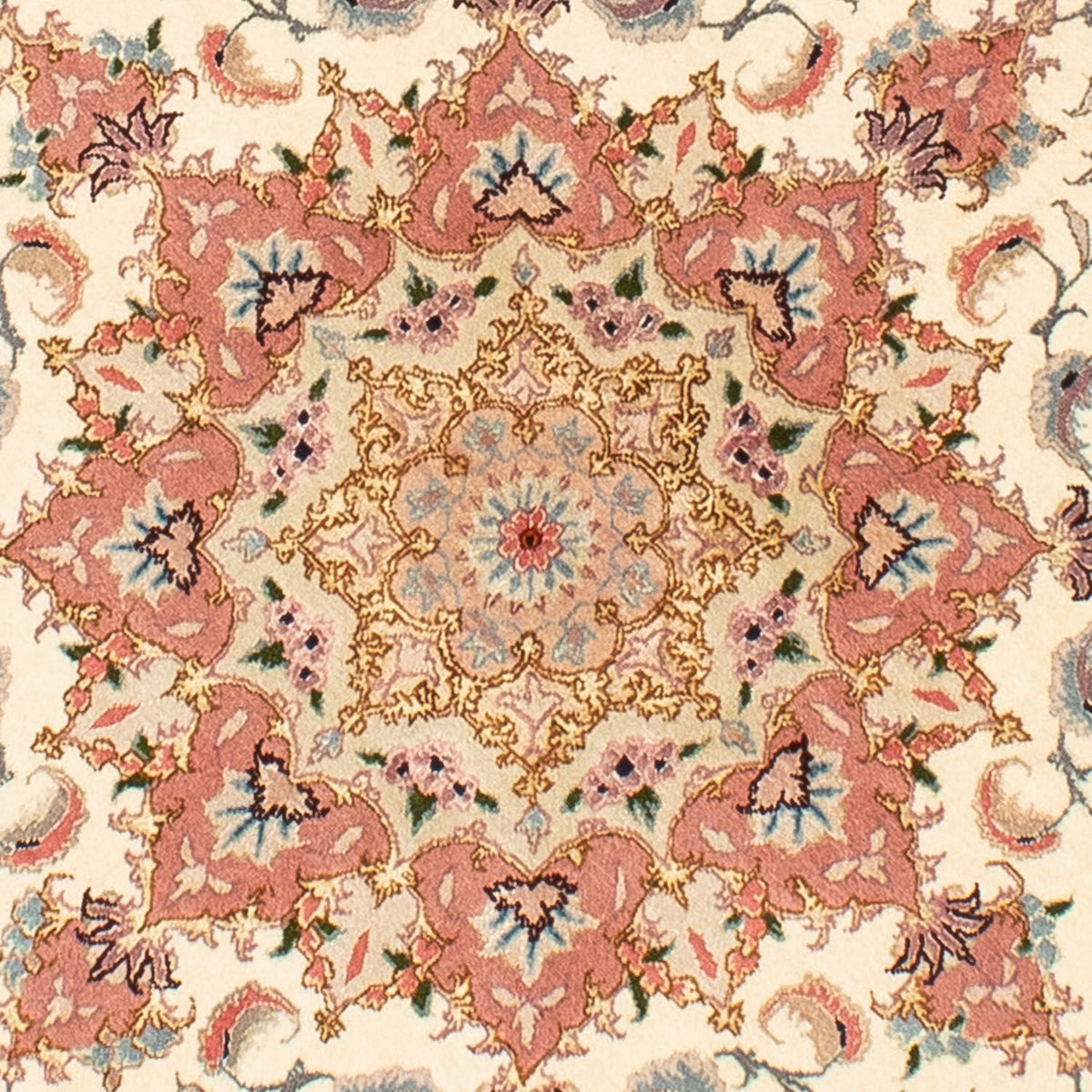 Tapis persan - Tabriz - Royal ronde - 150 x 150 cm - beige
