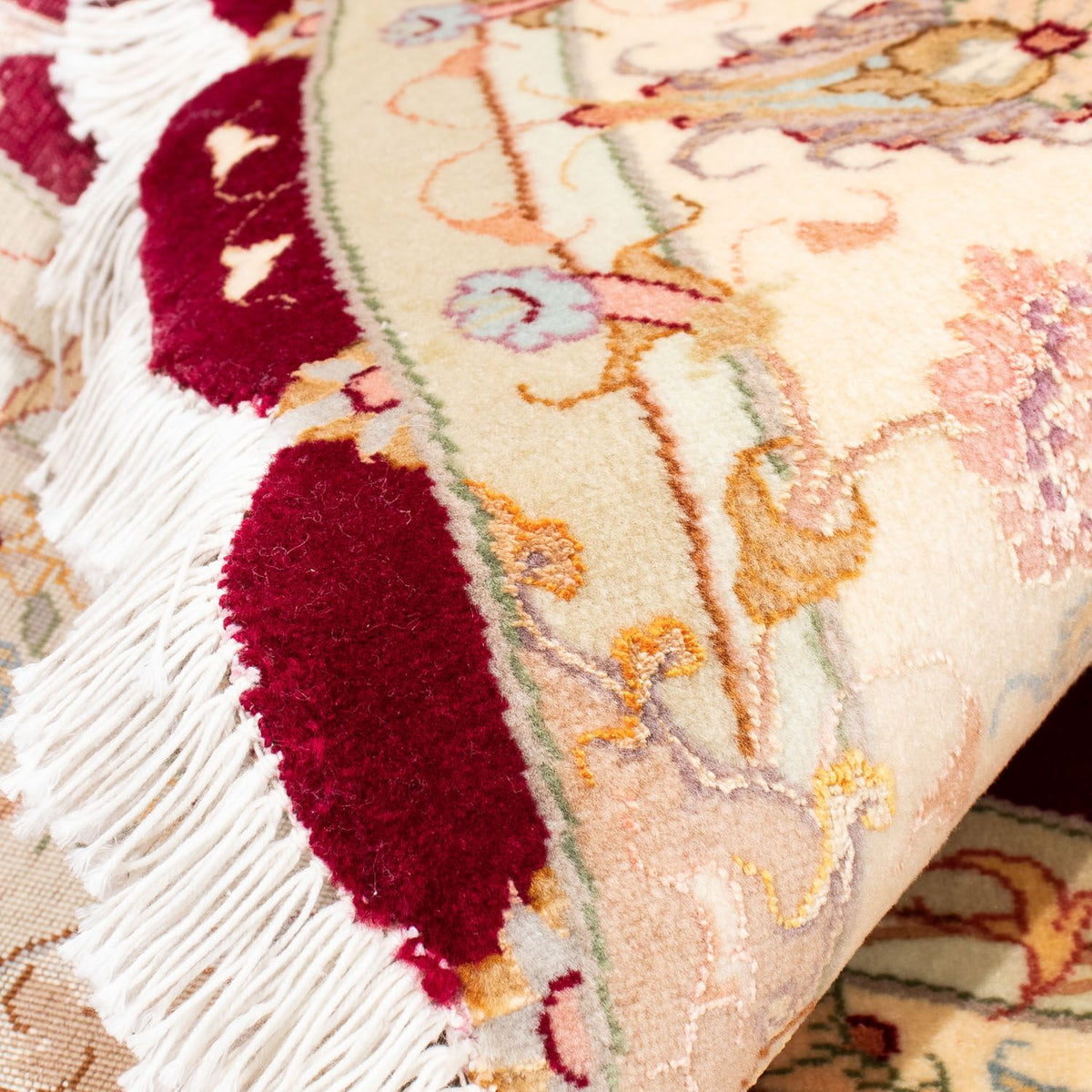 Tapis persan - Tabriz - Royal ronde  - 150 x 150 cm - rouge foncé