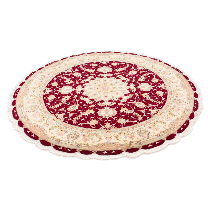 Tapis persan - Tabriz - Royal ronde  - 150 x 150 cm - rouge foncé