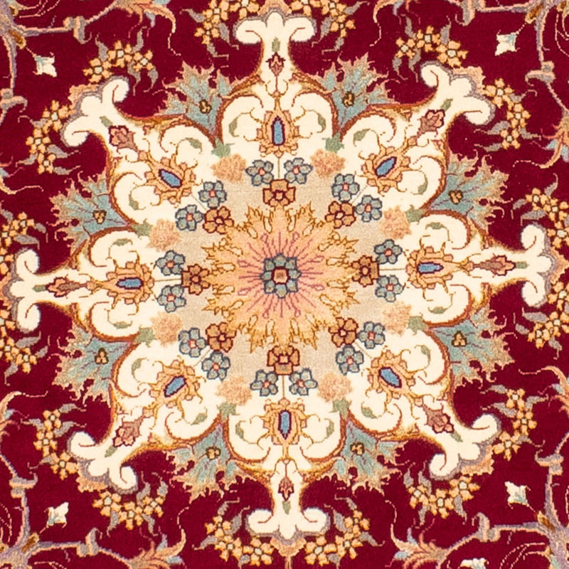 Tapis persan - Tabriz - Royal ronde  - 150 x 150 cm - rouge foncé