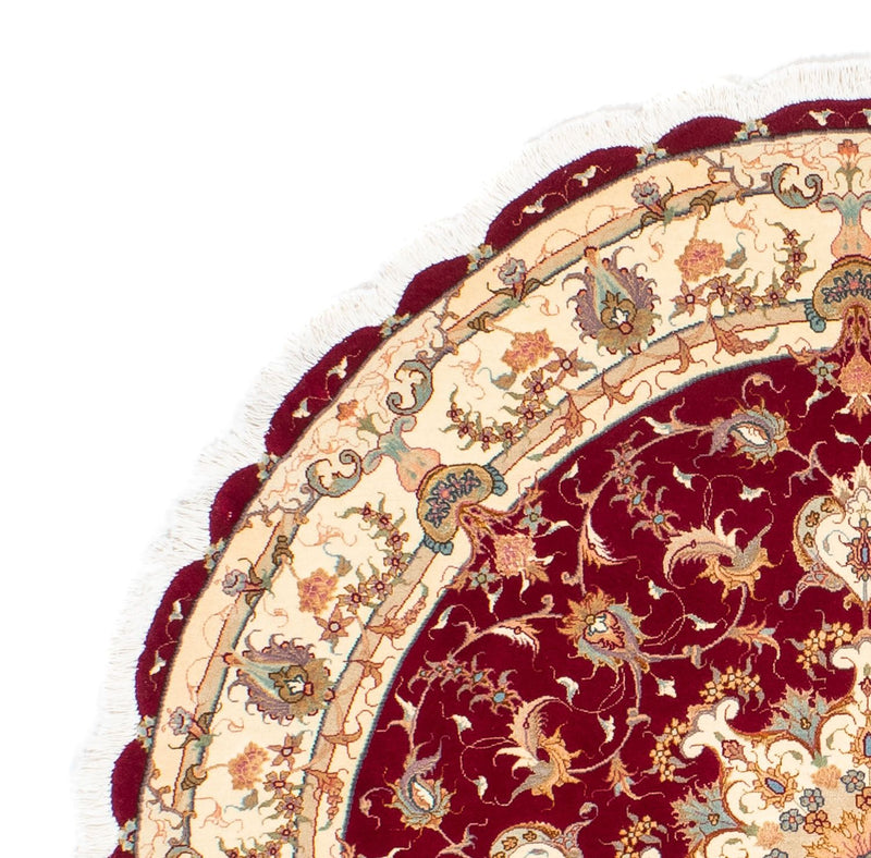 Tapis persan - Tabriz - Royal ronde  - 150 x 150 cm - rouge foncé