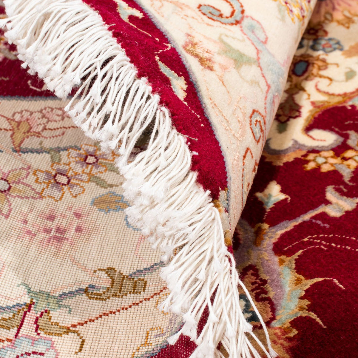 Tapis persan - Tabriz - Royal ronde  - 150 x 150 cm - rouge foncé
