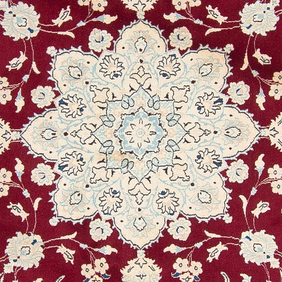 Tapis persan - Nain ronde  - 246 x 246 cm - rouge foncé