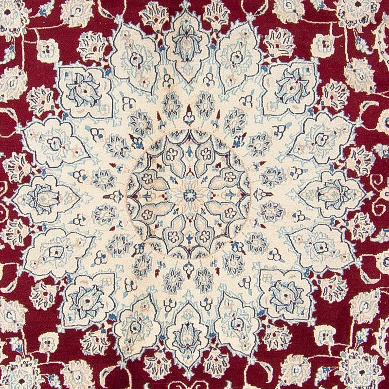 Tapis persan - Nain ronde  - 302 x 302 cm - rouge foncé