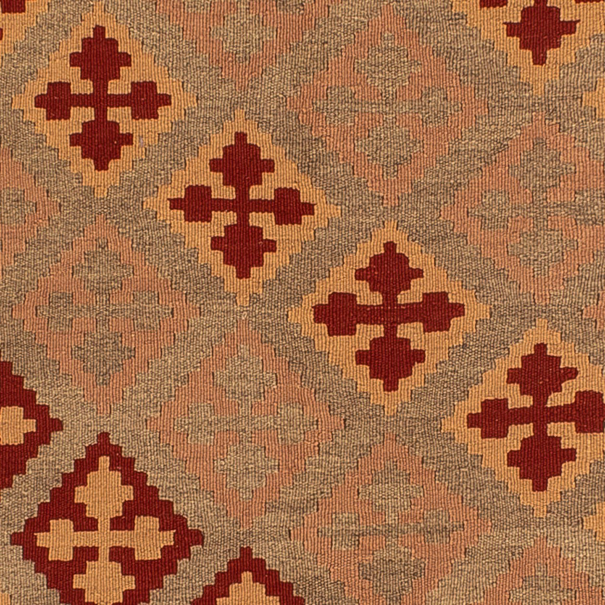 Tapis Kelim - Oriental carré - 165 x 161 cm - rouge foncé
