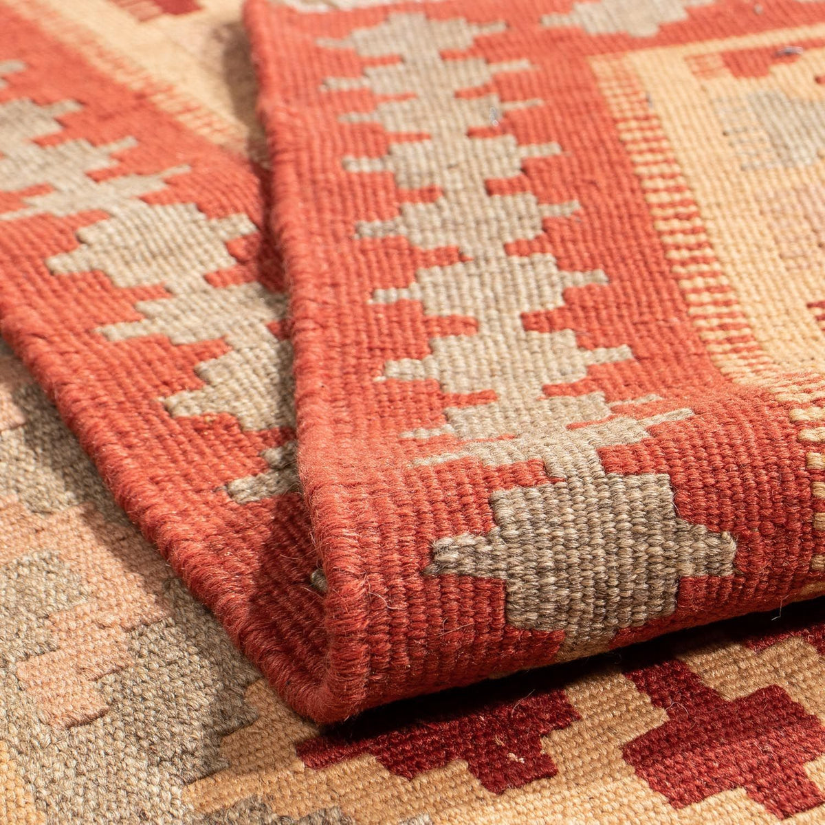 Tapis Kelim - Oriental carré - 165 x 161 cm - rouge foncé