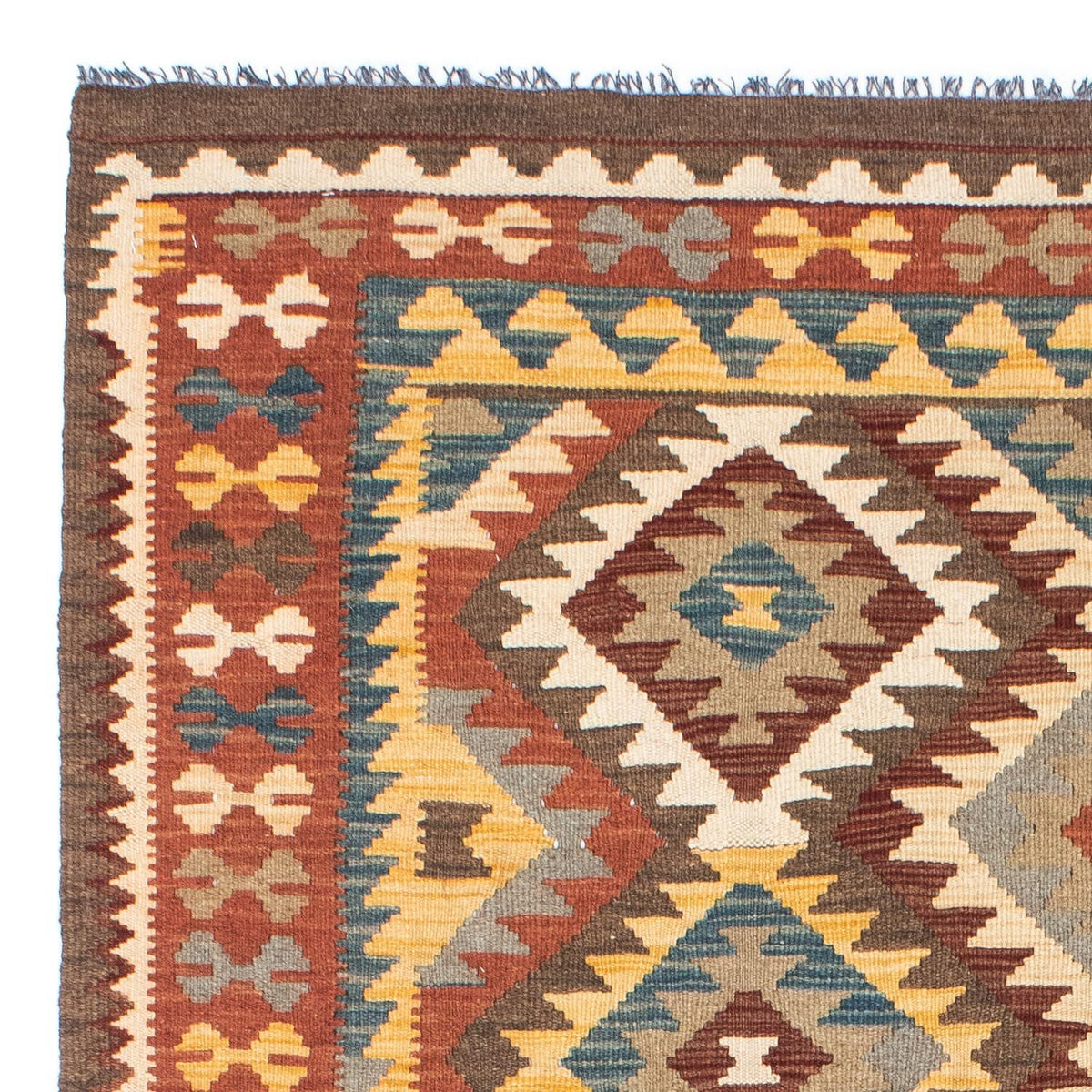 Tapis Kelim - Oriental - 210 x 150 cm - marron clair