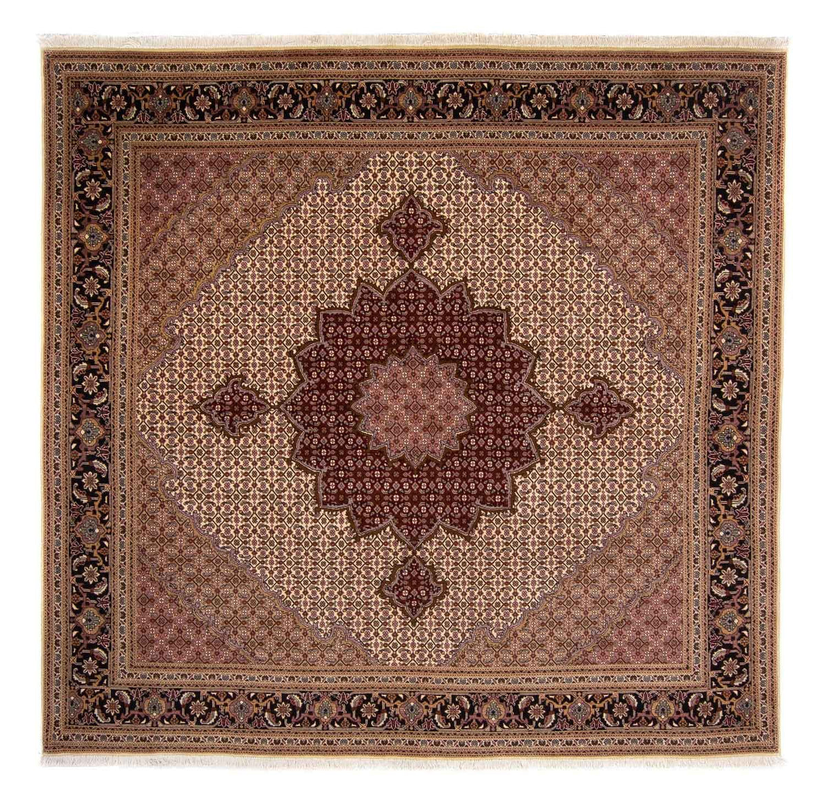 Tapis persan - Tabriz - Royal - 250 x 249 cm - marron