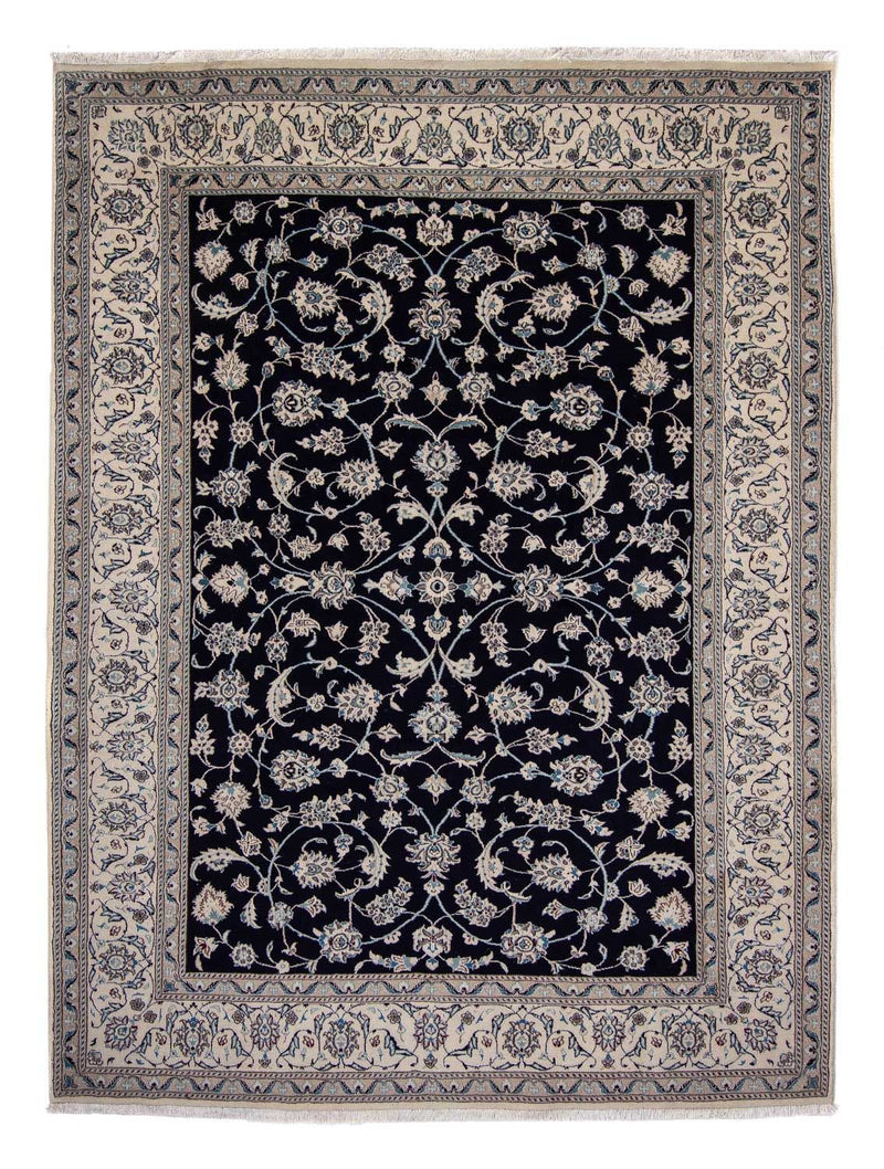 Tapis persan - Nain - 338 x 245 cm - bleu foncé