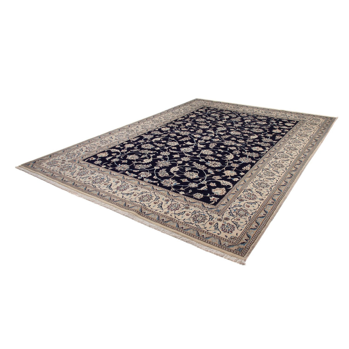 Tapis persan - Nain - 338 x 245 cm - bleu foncé