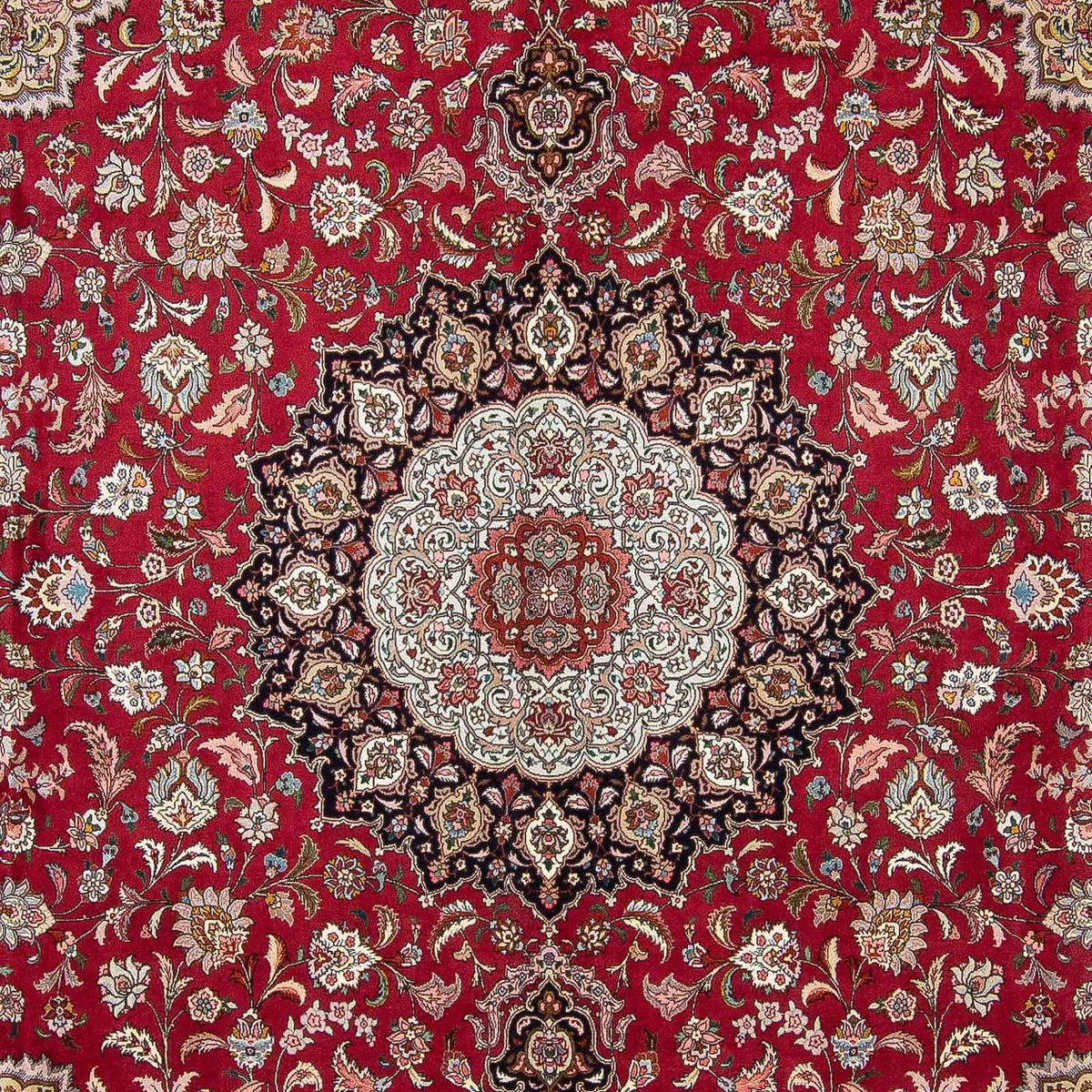 Tapis persan - Tabriz carré  - 303 x 300 cm - rouge foncé