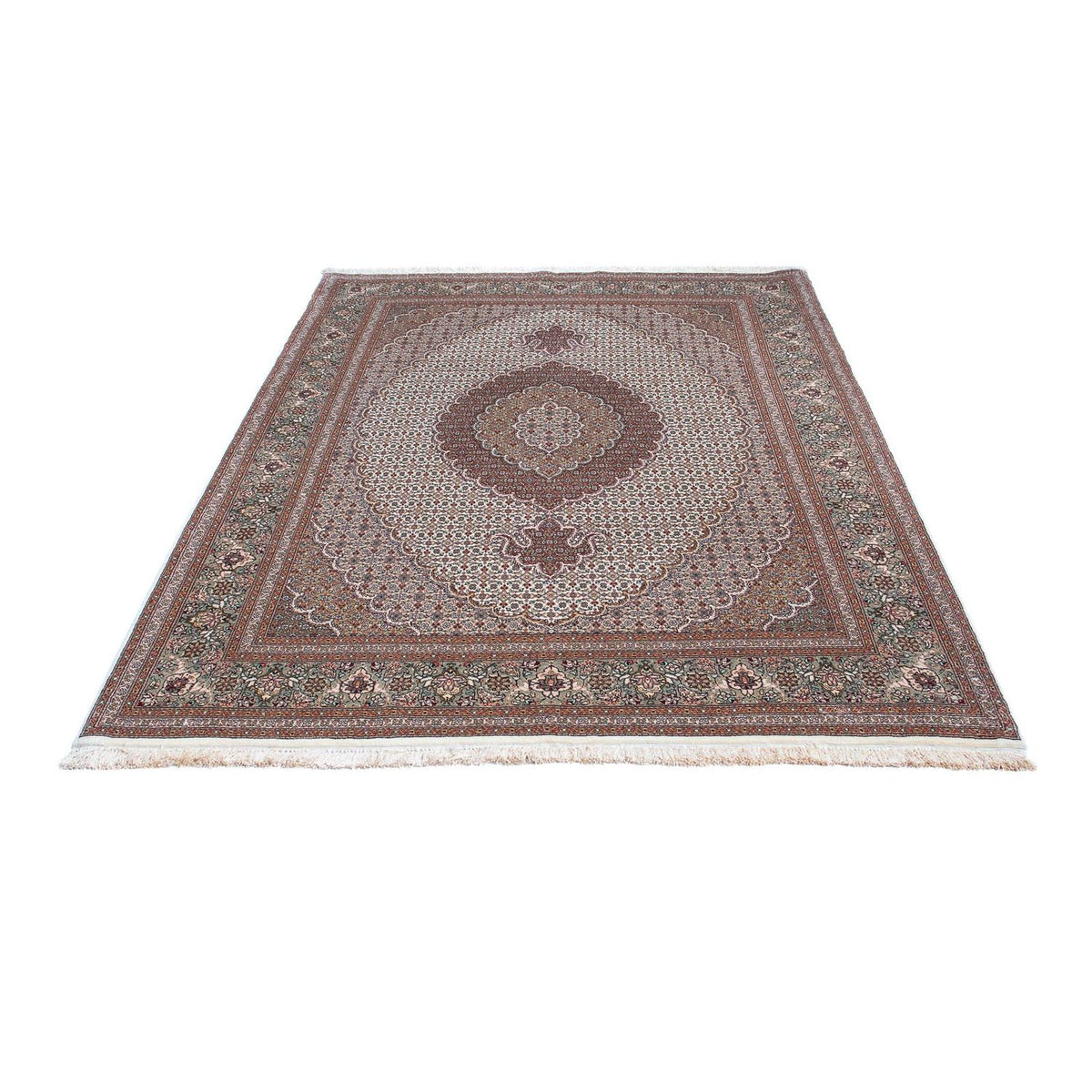 Tapis persan - Tabriz - 210 x 151 cm - marron clair