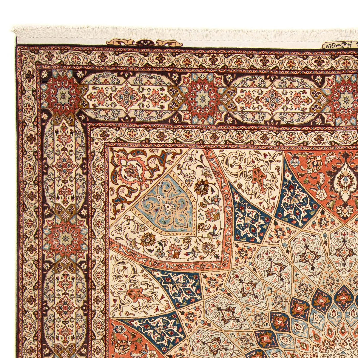 Tapis persan - Tabriz - Royal carré - 264 x 253 cm - marron clair