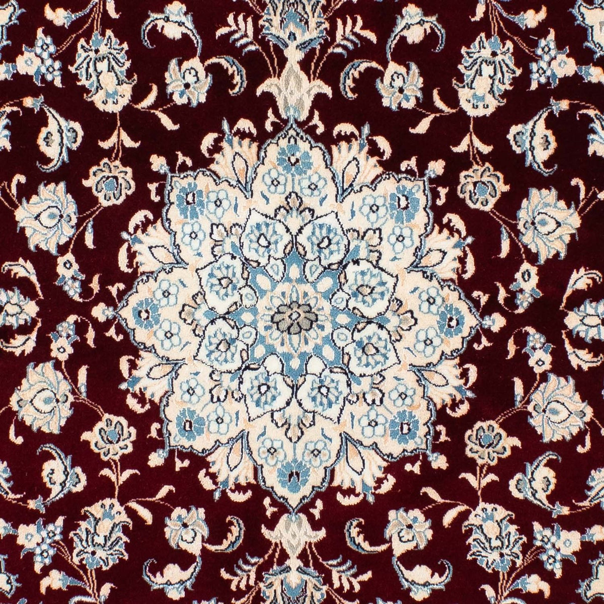 Tapis persan - Nain - Royal carré - 156 x 145 cm - rouge foncé