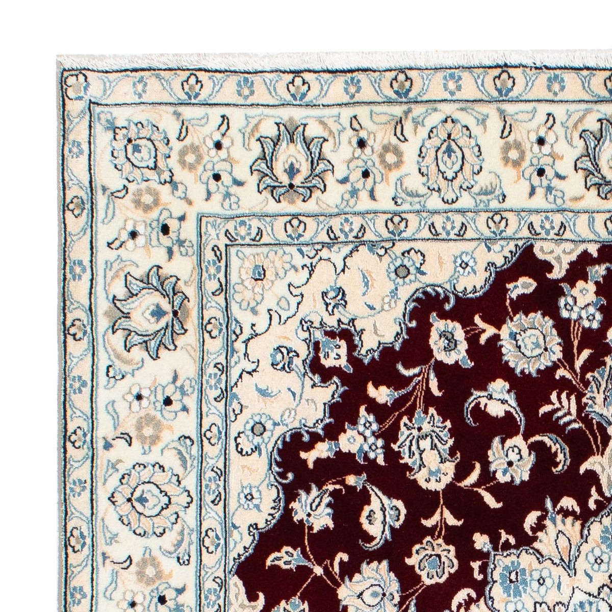 Tapis persan - Nain - Royal carré - 156 x 145 cm - rouge foncé