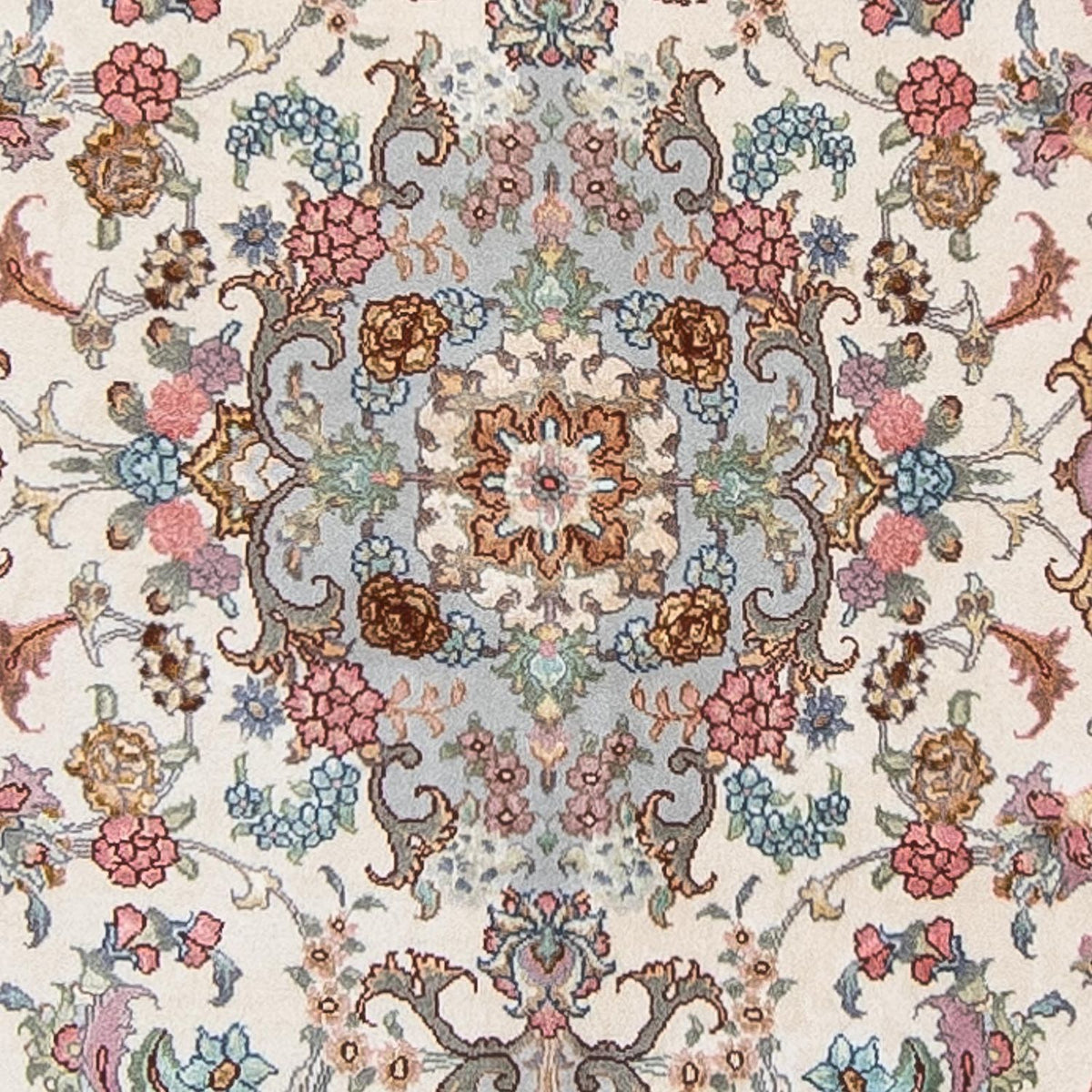 Tapis de couloir Tapis persan - Tabriz - Royal - 356 x 90 cm - beige
