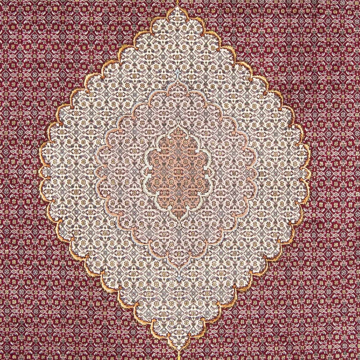 Tapis persan - Tabriz - 297 x 203 cm - rouge foncé