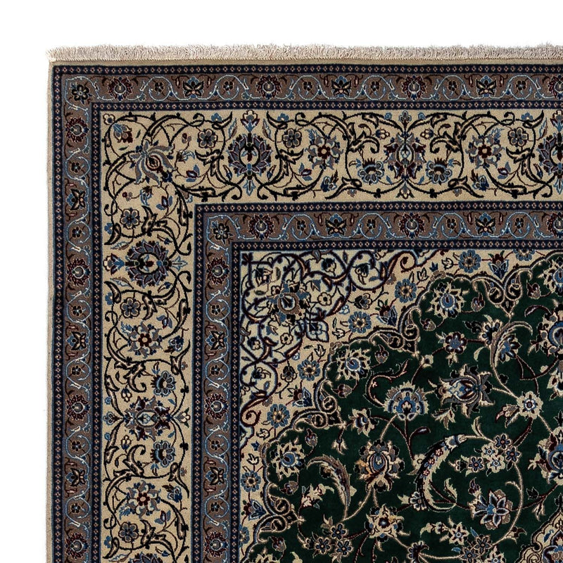 Tapis persan - Nain - Royal - 354 x 245 cm - vert foncé