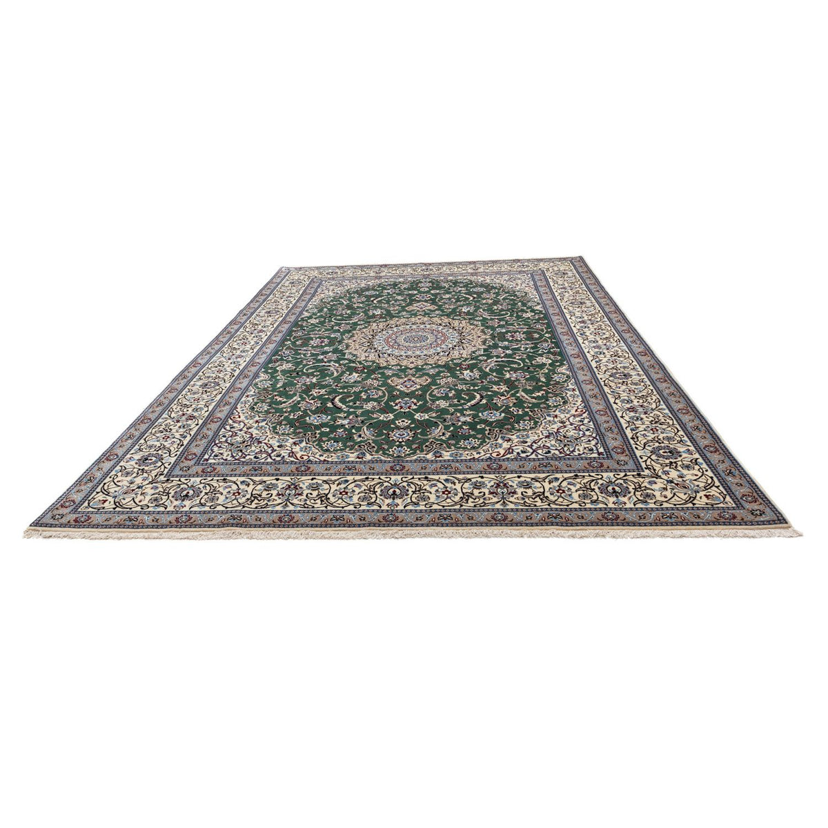Tapis persan - Nain - Royal - 354 x 245 cm - vert foncé