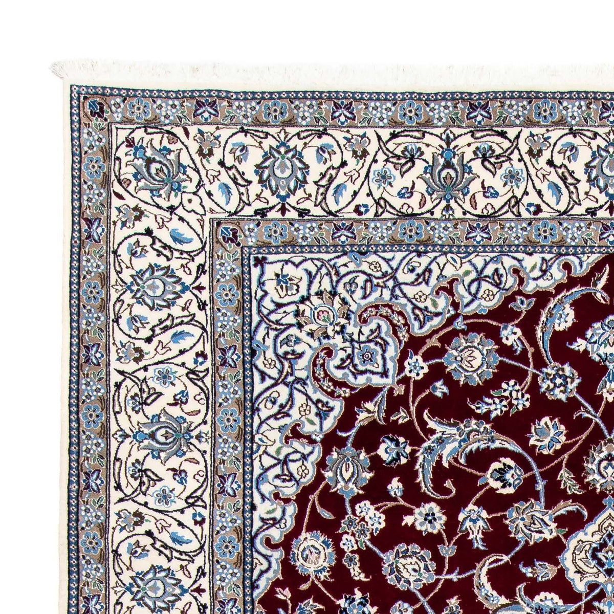 Tapis persan - Nain - Royal - 288 x 202 cm - rouge foncé