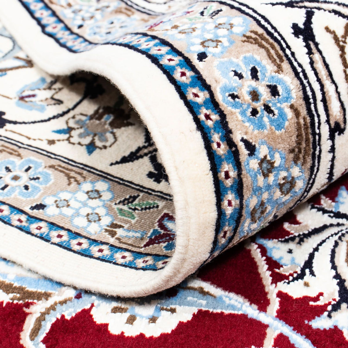 Tapis persan - Nain - Royal - 288 x 202 cm - rouge foncé