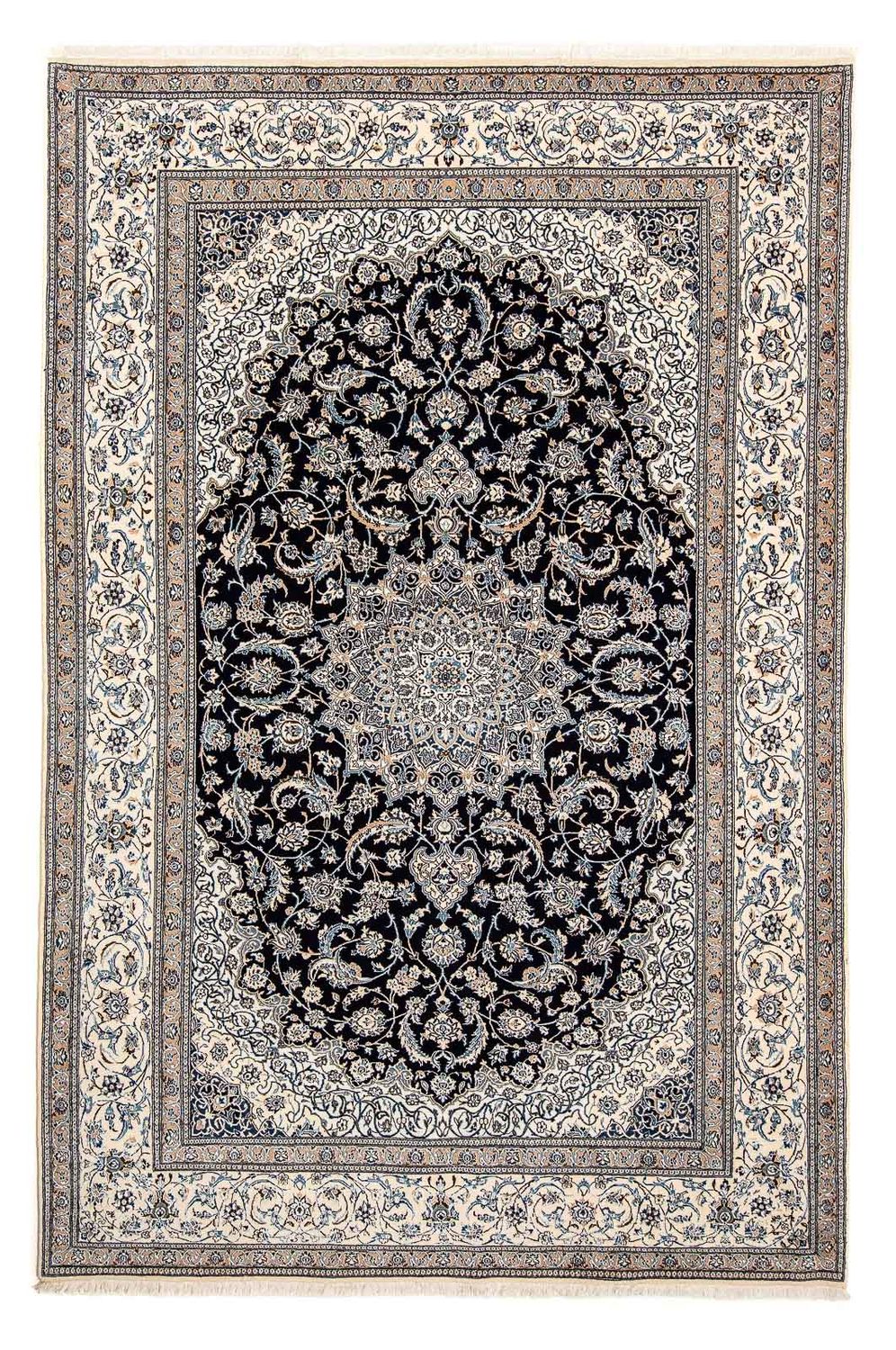 Tapis persan - Nain - Premium - 301 x 201 cm - bleu foncé
