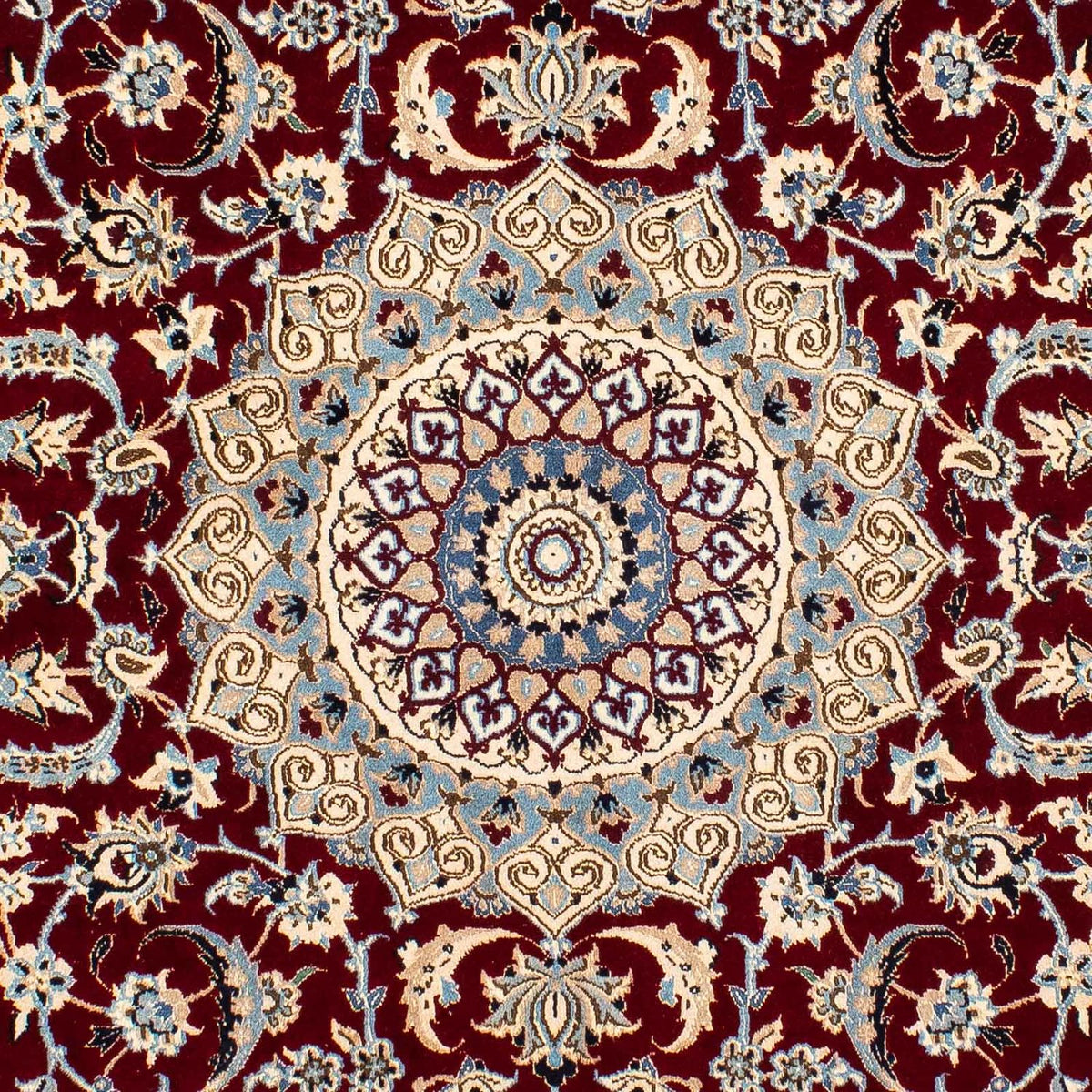 Tapis persan - Nain - Royal - 242 x 155 cm - rouge foncé