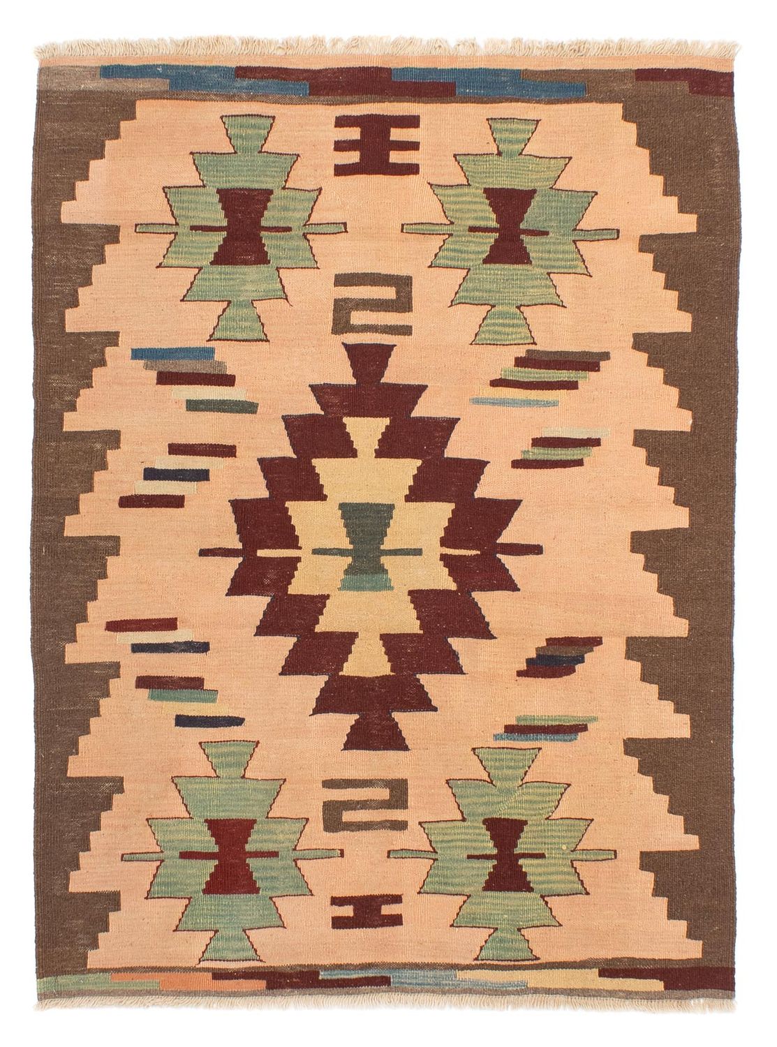 Tapis Kelim - Oriental - 158 x 120 cm - marron clair