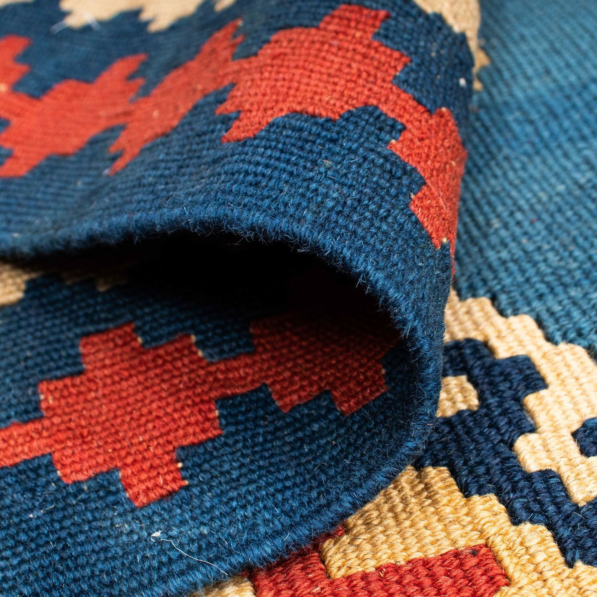 Tapis Kelim - Oriental - 193 x 152 cm - bleu