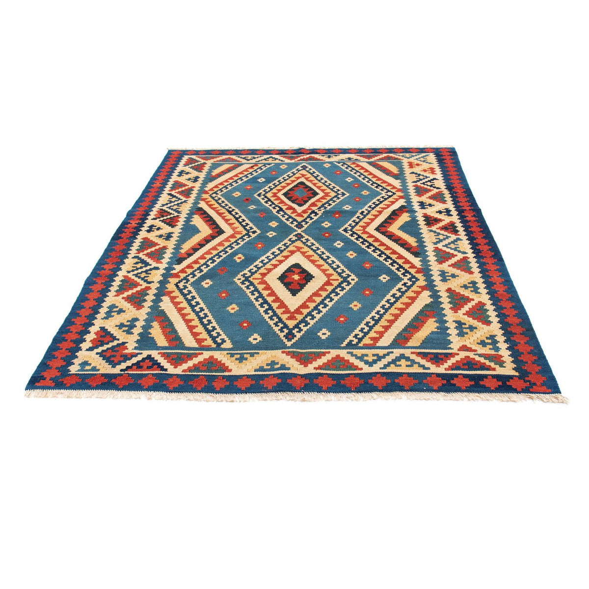 Tapis Kelim - Oriental - 193 x 152 cm - bleu