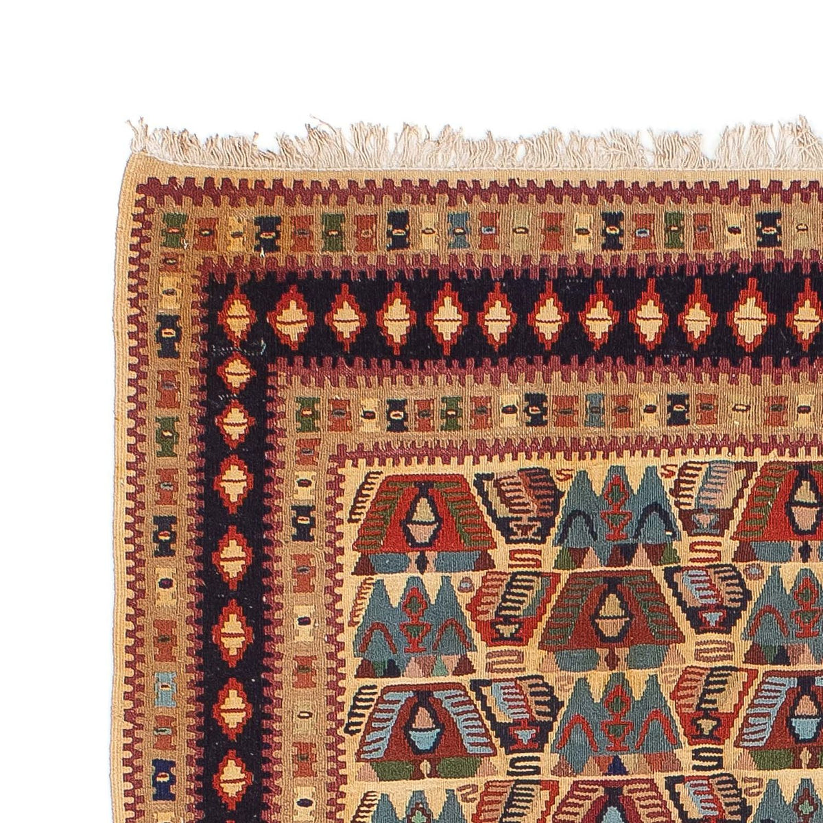 Tapis Kelim - Oriental - 158 x 108 cm - marron clair