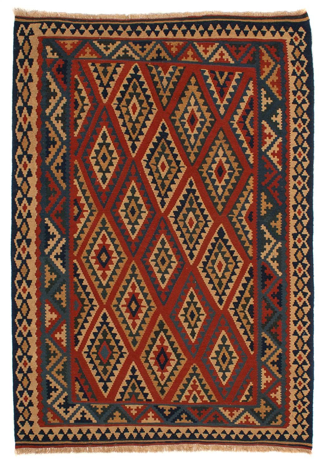 Tapis Kelim - Oriental - 213 x 165 cm - rouge foncé