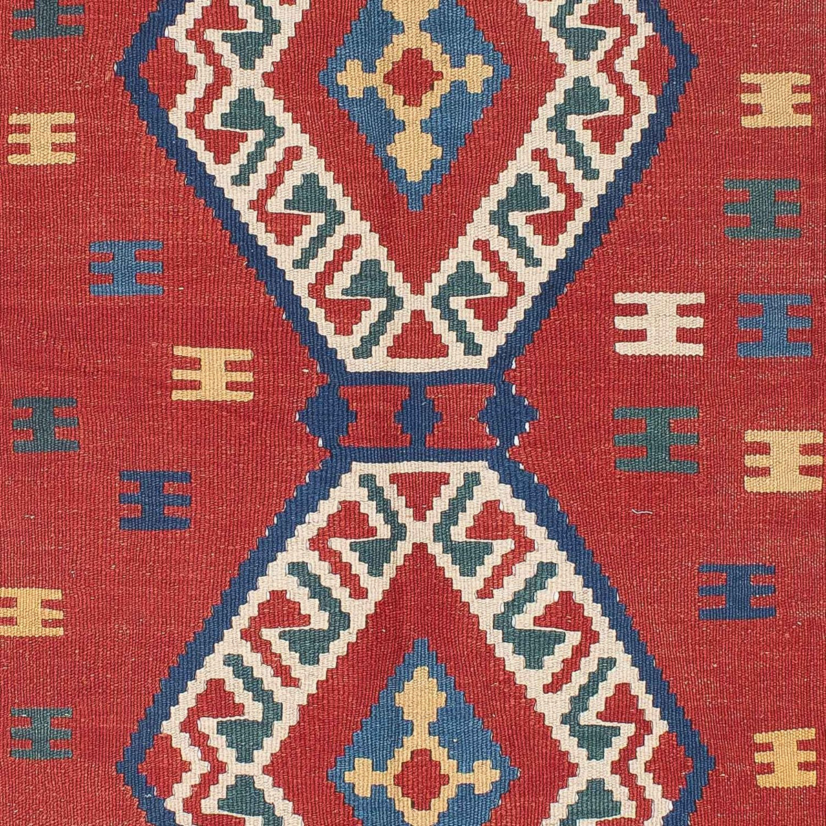 Tapis Kelim - Oriental - 222 x 146 cm - rouge foncé