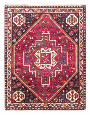 Tapis persan - Nomadic - 153 x 118 cm - rouge foncé