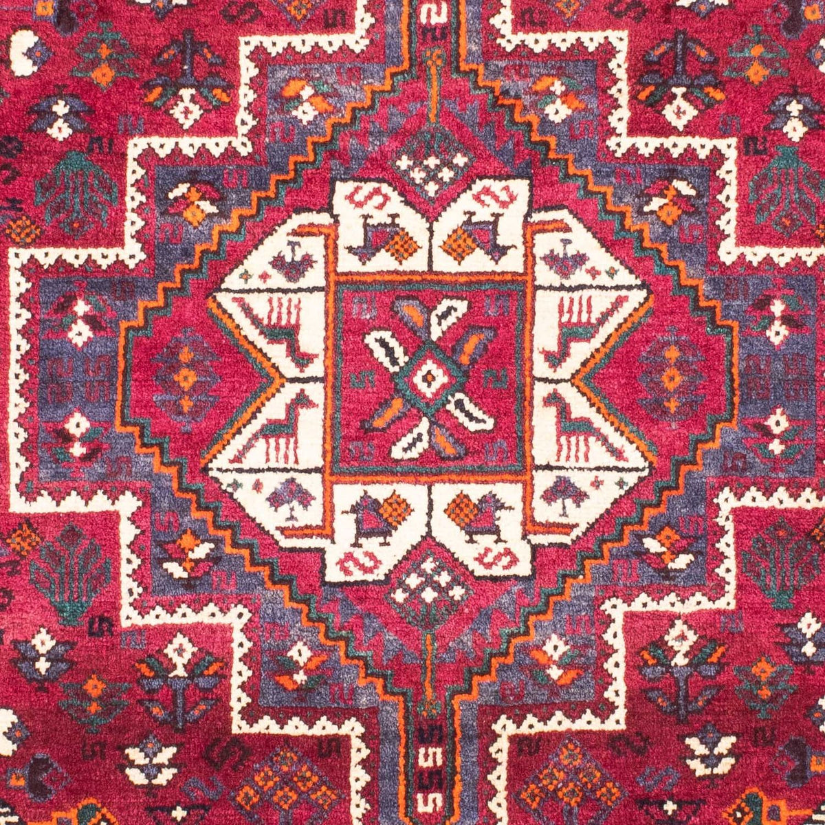 Tapis persan - Nomadic - 153 x 118 cm - rouge foncé
