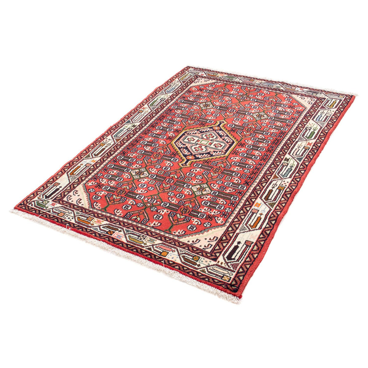 Tapis persan - Nomadic - 148 x 102 cm - rouge