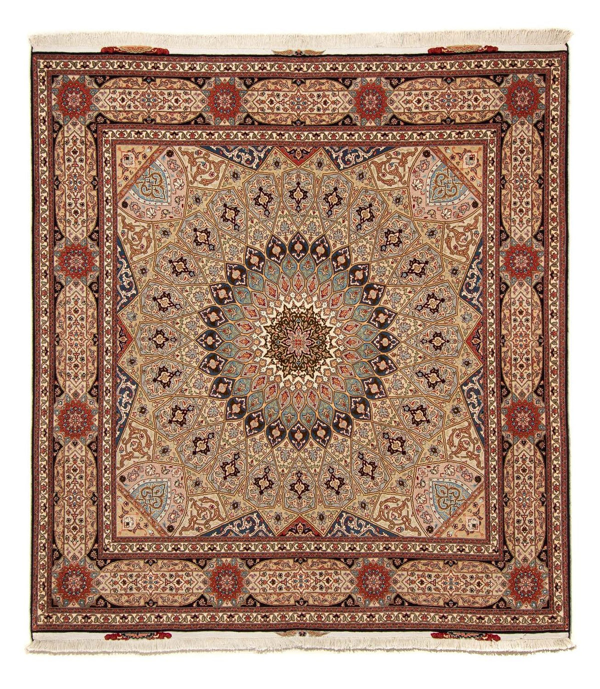 Tapis persan - Tabriz - Royal carré - 206 x 204 cm - multicolore