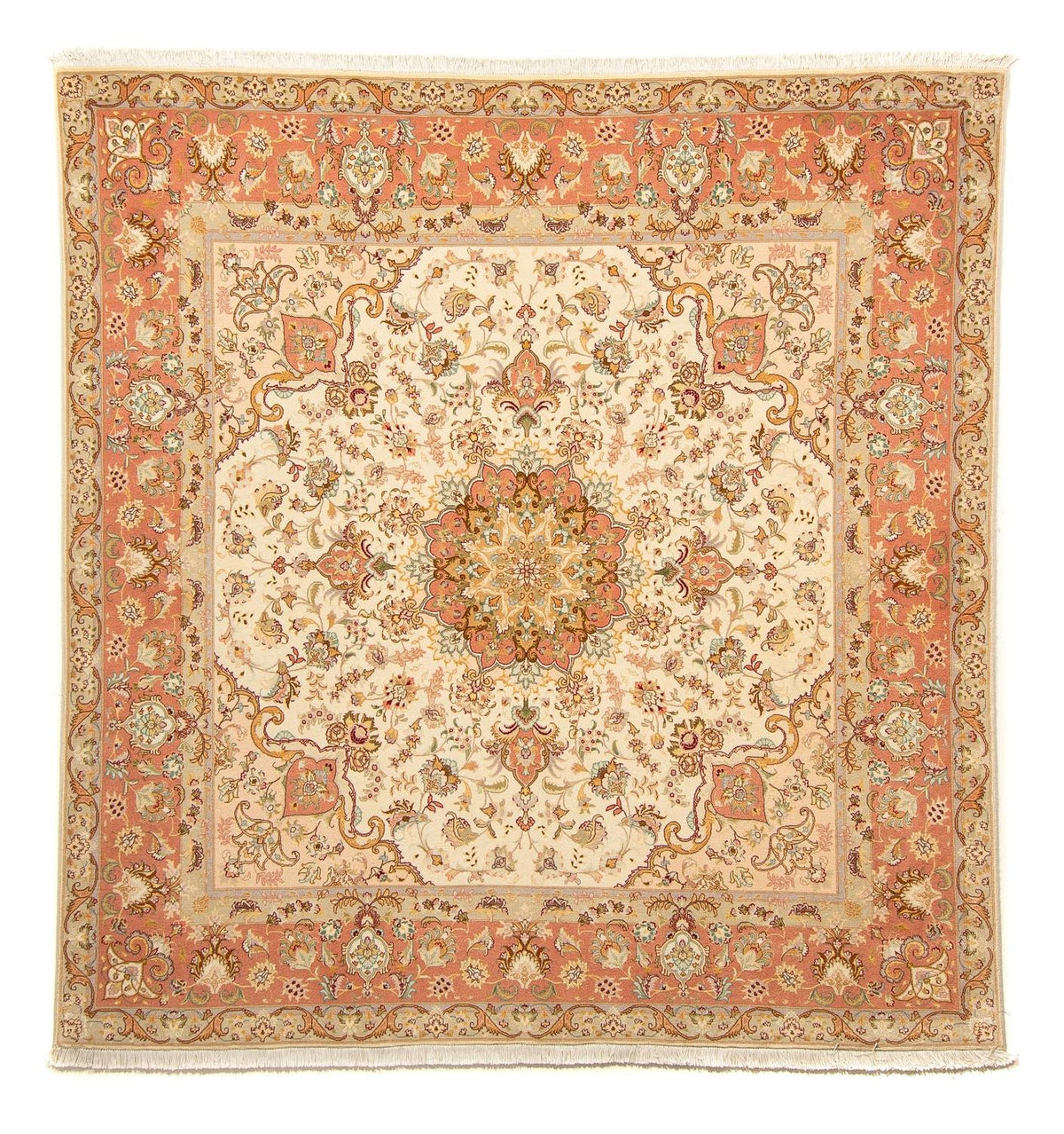 Tapis persan - Tabriz - Royal carré - 212 x 205 cm - beige