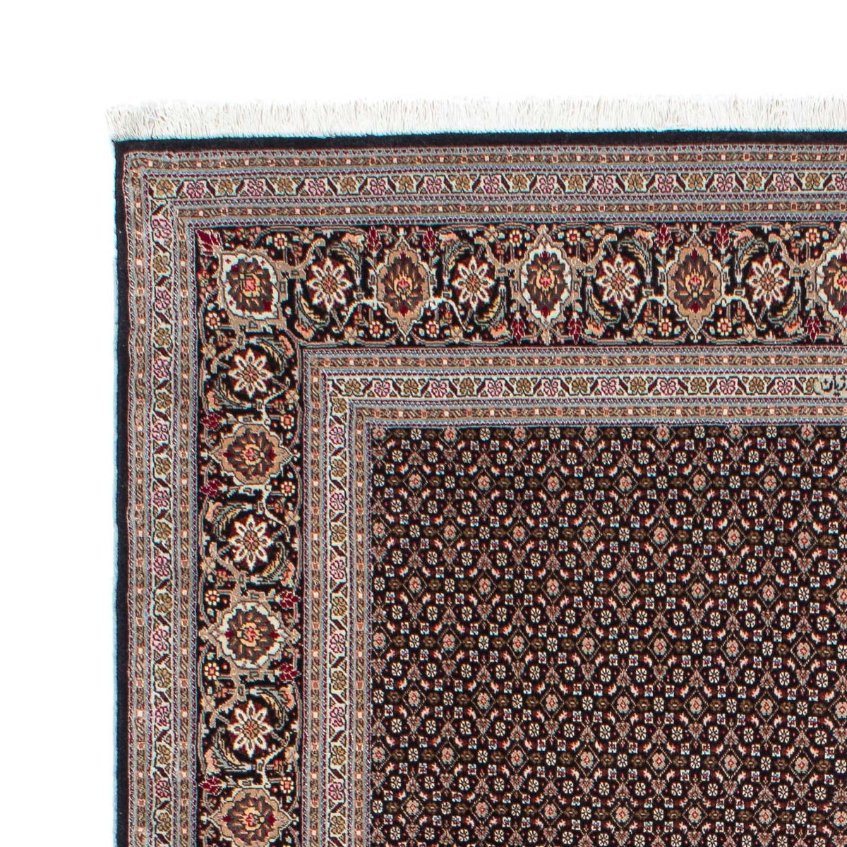 Tapis persan - Tabriz - 215 x 151 cm - bleu foncé