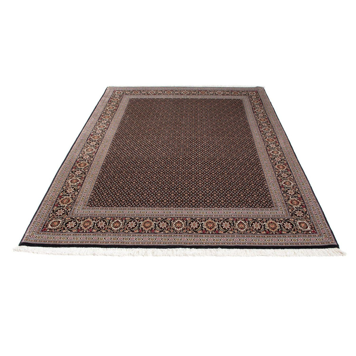 Tapis persan - Tabriz - 215 x 151 cm - bleu foncé