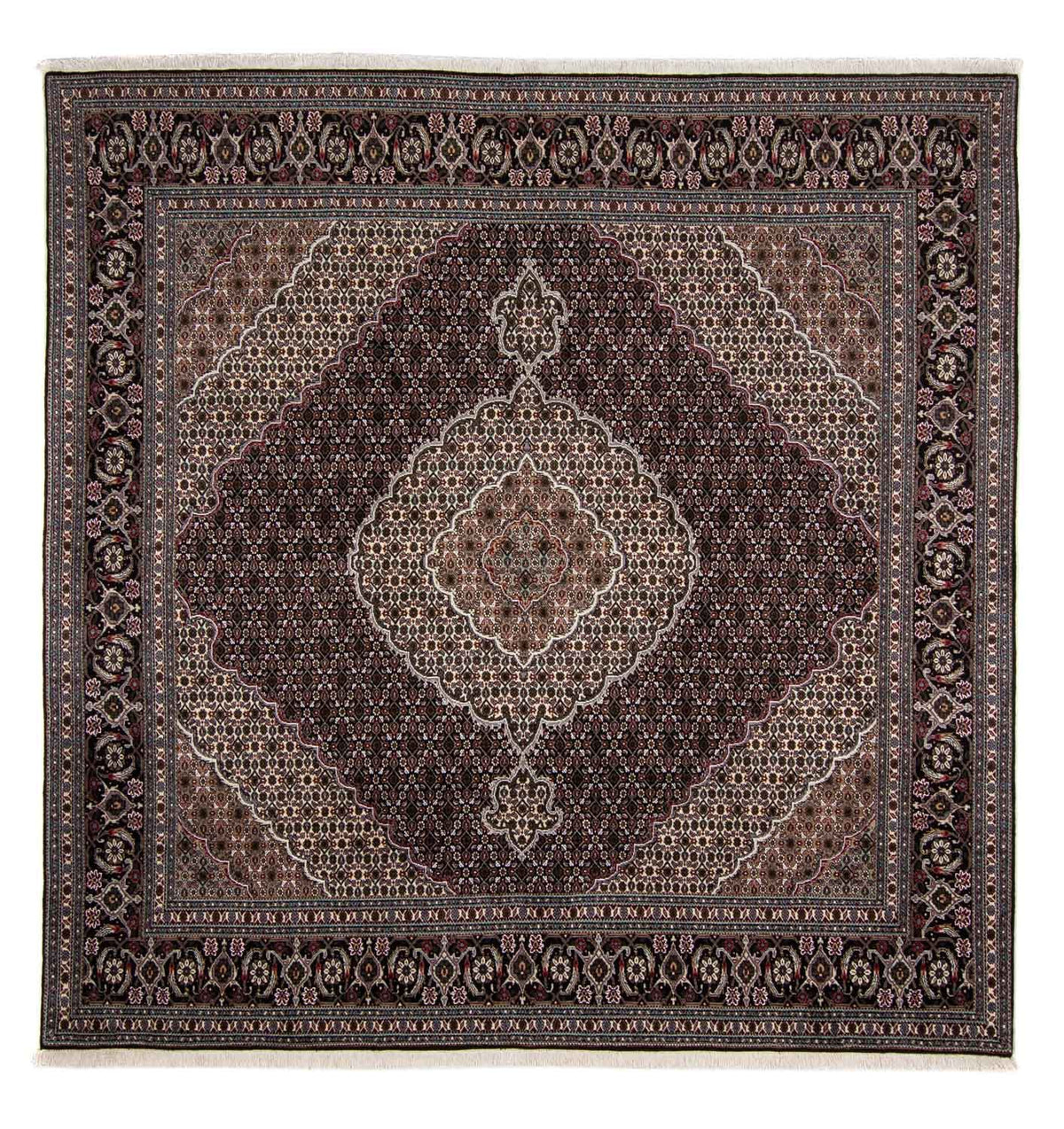 Tapis persan - Tabriz - Royal carré  - 251 x 249 cm - bleu foncé