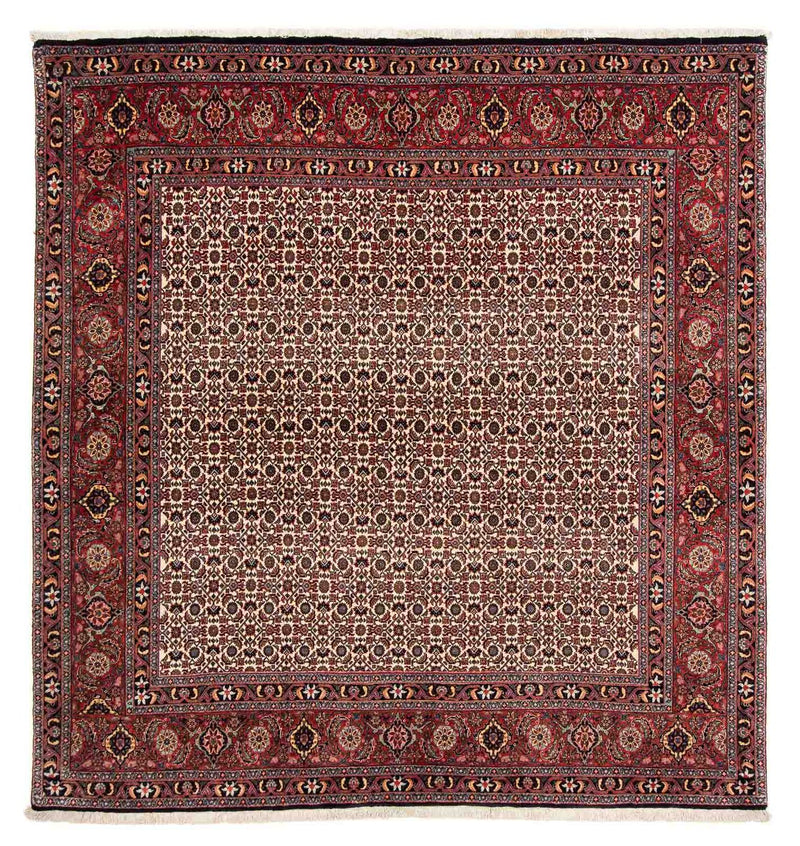 Tapis persan - Bidjar carré  - 204 x 201 cm - rouge foncé