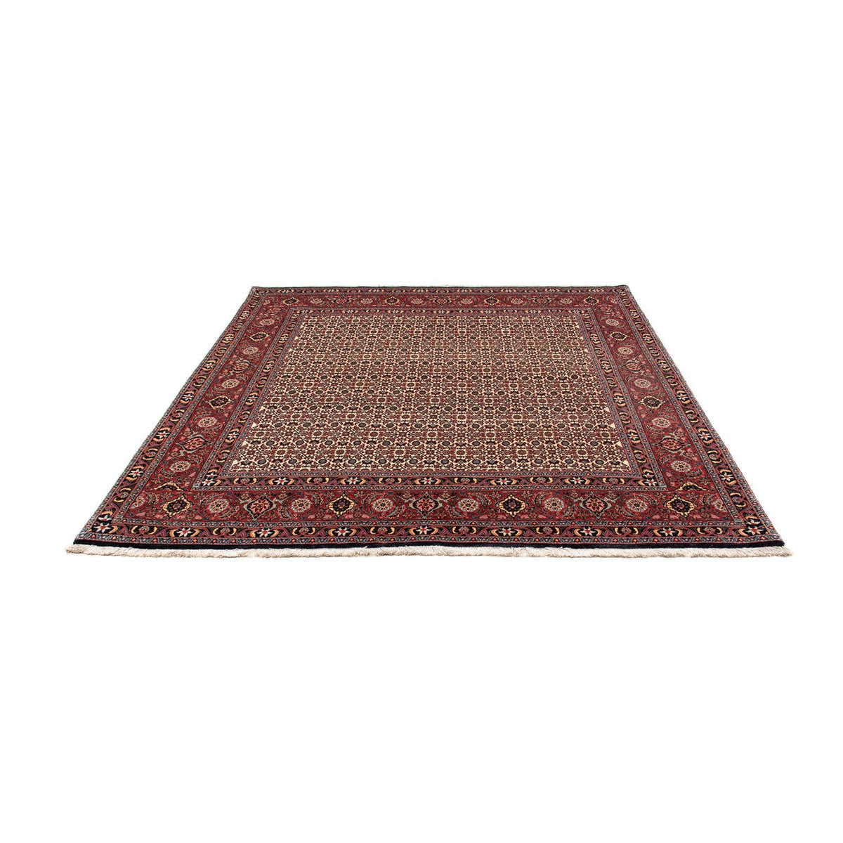 Tapis persan - Bidjar carré  - 204 x 201 cm - rouge foncé