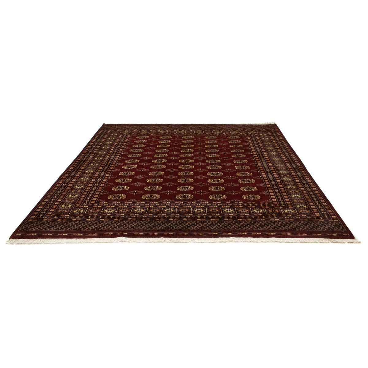 Tapis afghan - Boukhara carré - 205 x 205 cm - rouge